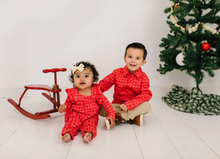 Load image into Gallery viewer, Boys Button Down in Red Picnic Plaid
