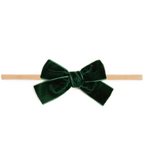 Load image into Gallery viewer, Emerald Green Velvet Bow Headband
