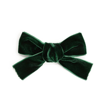 Load image into Gallery viewer, Emerald Green Velvet Bow Clip
