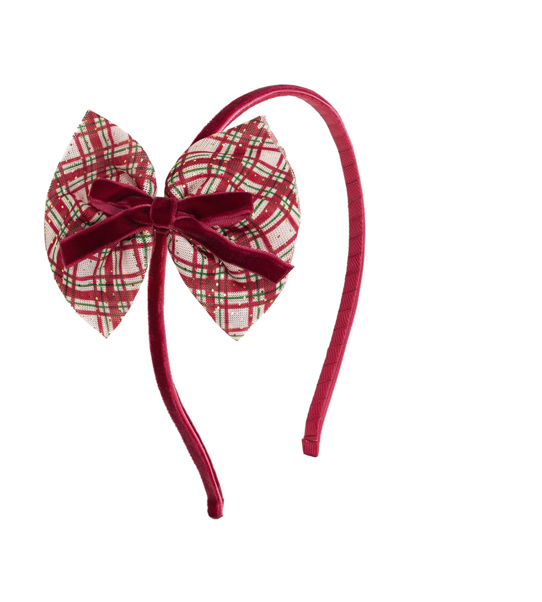 Christmas Plaid Layered Bow