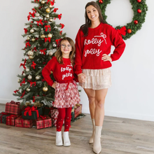 Load image into Gallery viewer, Holly Jolly Bow Christmas Knit Sweater

