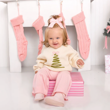 Load image into Gallery viewer, Coquette Christmas Tree Knit Sweater
