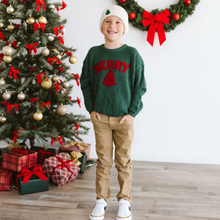 Load image into Gallery viewer, Merry Patch Christmas Knit Sweater
