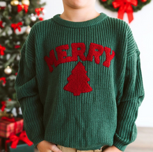 Load image into Gallery viewer, Merry Patch Christmas Knit Sweater
