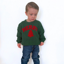 Load image into Gallery viewer, Merry Patch Christmas Knit Sweater
