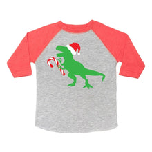 Load image into Gallery viewer, Santa Dino Christmas 3/4 Shirt
