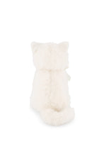 Load image into Gallery viewer, Back view of Moon the Kitty plush, showing fluffy snow-white fur, pointed ears, and a curled tail.
