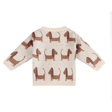 Load image into Gallery viewer, Children's sweater with dachshund pattern on a white background
