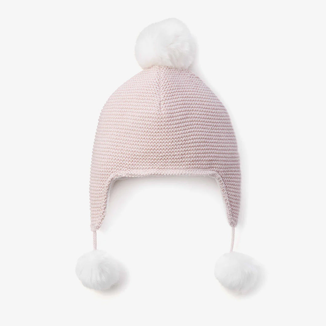 Aviator Hat Pom - Pink 3-9M
