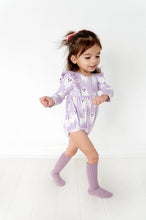 Load image into Gallery viewer, Leah Romper in Purple Girly Ghost
