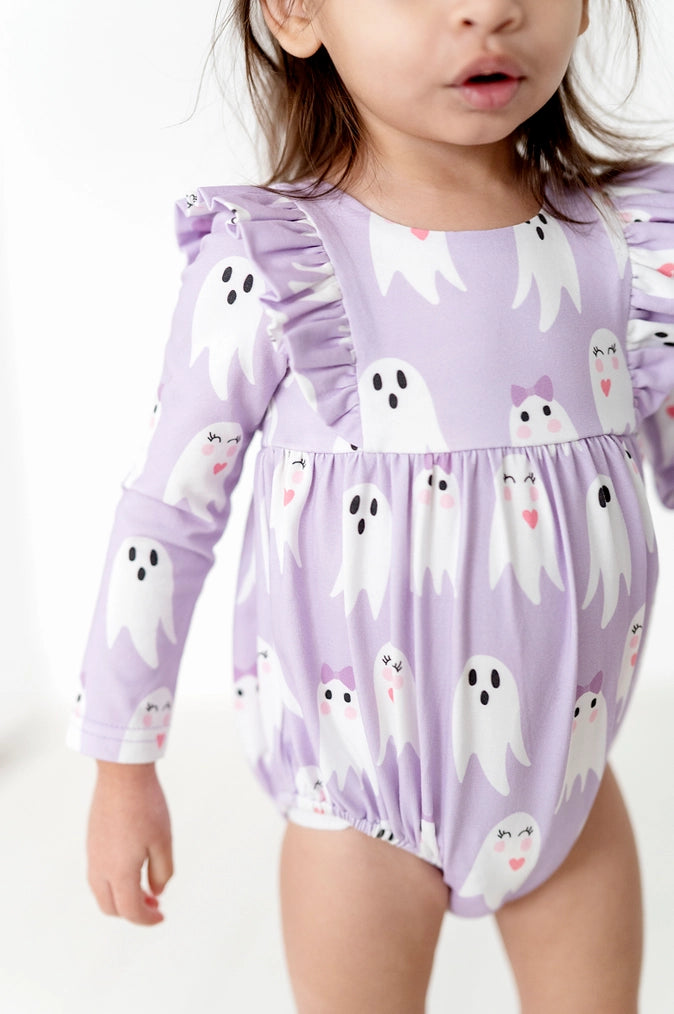 Leah Romper in Purple Girly Ghost