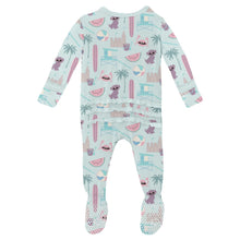 Load image into Gallery viewer, Print Muffin Ruffle Footie With 2 Way Zipper - Fresh Air Beach Day
