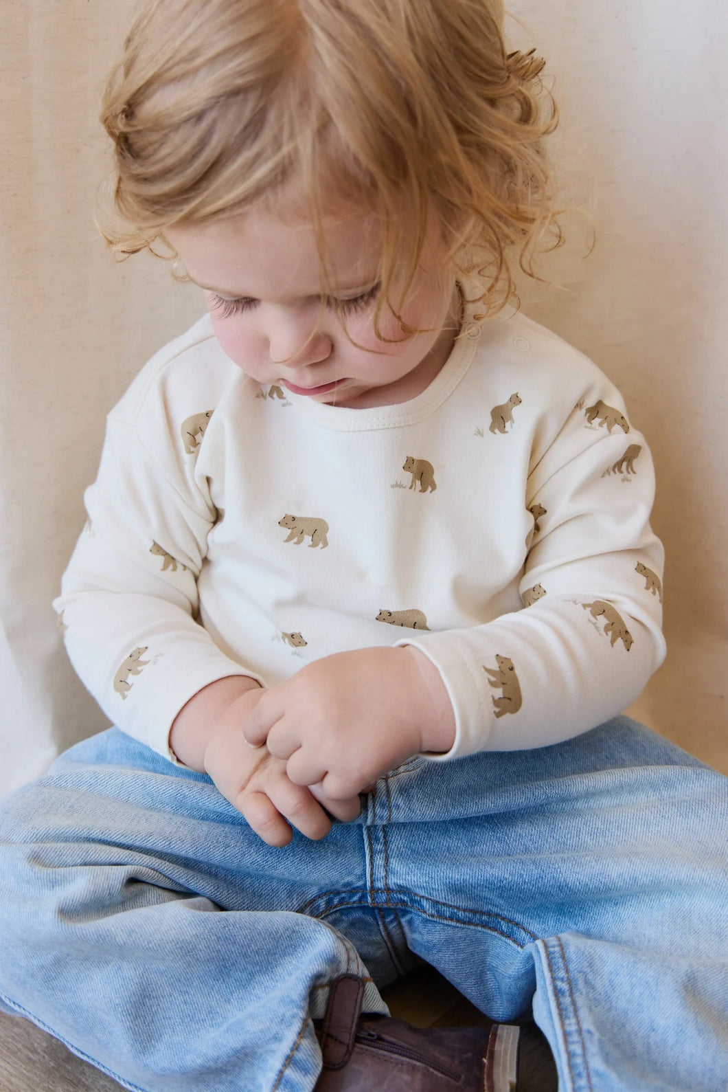 Pima Cotton Arnold Long Sleeve Top - Cub Walk Samoyed