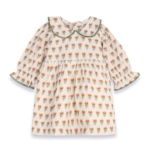 Load image into Gallery viewer, Ina Block Print Floral Baby Dress &amp; Bloomer Set - Mustard Floral
