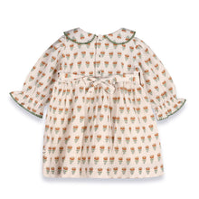 Load image into Gallery viewer, Ina Block Print Floral Baby Dress &amp; Bloomer Set - Mustard Floral
