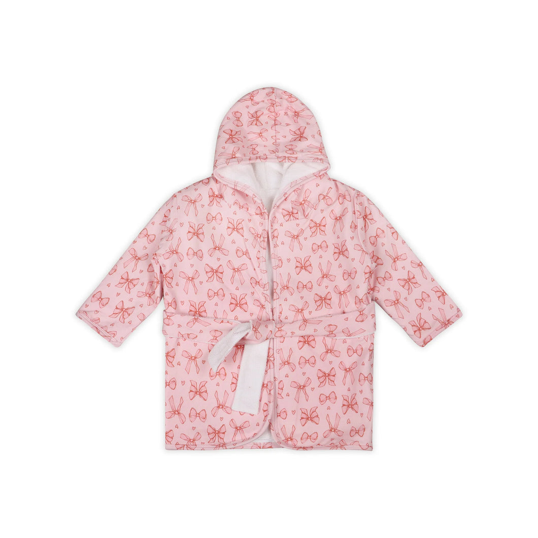 Bows Baby Bathrobe (Organic Jersey) Pink )