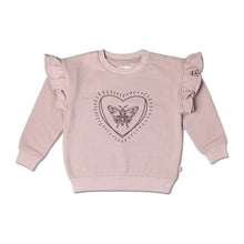 Load image into Gallery viewer, Organic Fleece Ruffle Sleeve Sweatshirt - Love Wings
