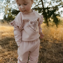 Load image into Gallery viewer, Organic Fleece Ruffle Sleeve Sweatshirt - Love Wings
