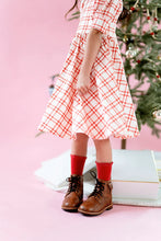 Load image into Gallery viewer, Puff Dress in Scarlet Plaid

