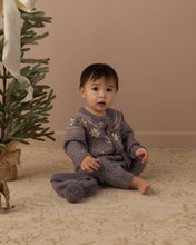 Load image into Gallery viewer, Fair Isle Romper in Slate on a seated baby
