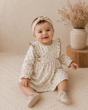 Load image into Gallery viewer, Ditsy Hearts Baby Dress &amp; Bloomer (Organic Jersey) - Off White
