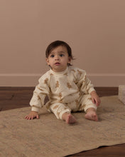 Load image into Gallery viewer, Raglan Jumpsuit in Gingerbread on a baby, close front view
