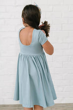 Load image into Gallery viewer, Classic Twirl Dress In Dusty Blue
