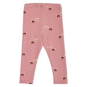Christmas Printed Leggings - Nostalgia Rose/Cabernet
