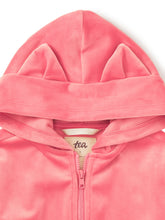 Load image into Gallery viewer, Cat Ears Velour Hoodie - Mauve Glow
