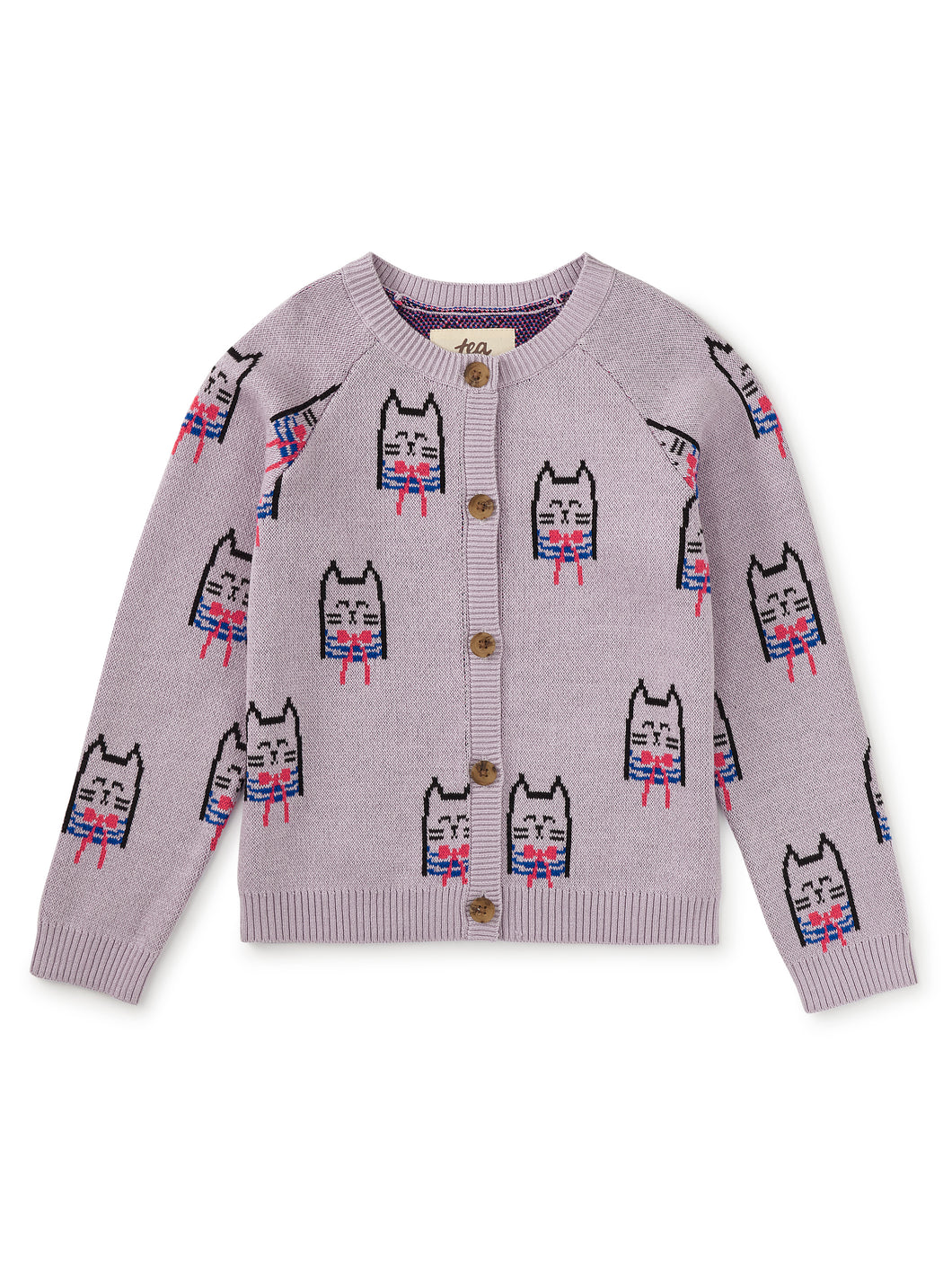 Iconic Bowtie Cats Cardigan - Purple
