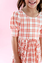 Load image into Gallery viewer, Puff Dress in Scarlet Plaid
