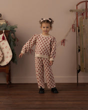 Load image into Gallery viewer, Jacquard Knit Set in Poinsettia on a girl, full length view
