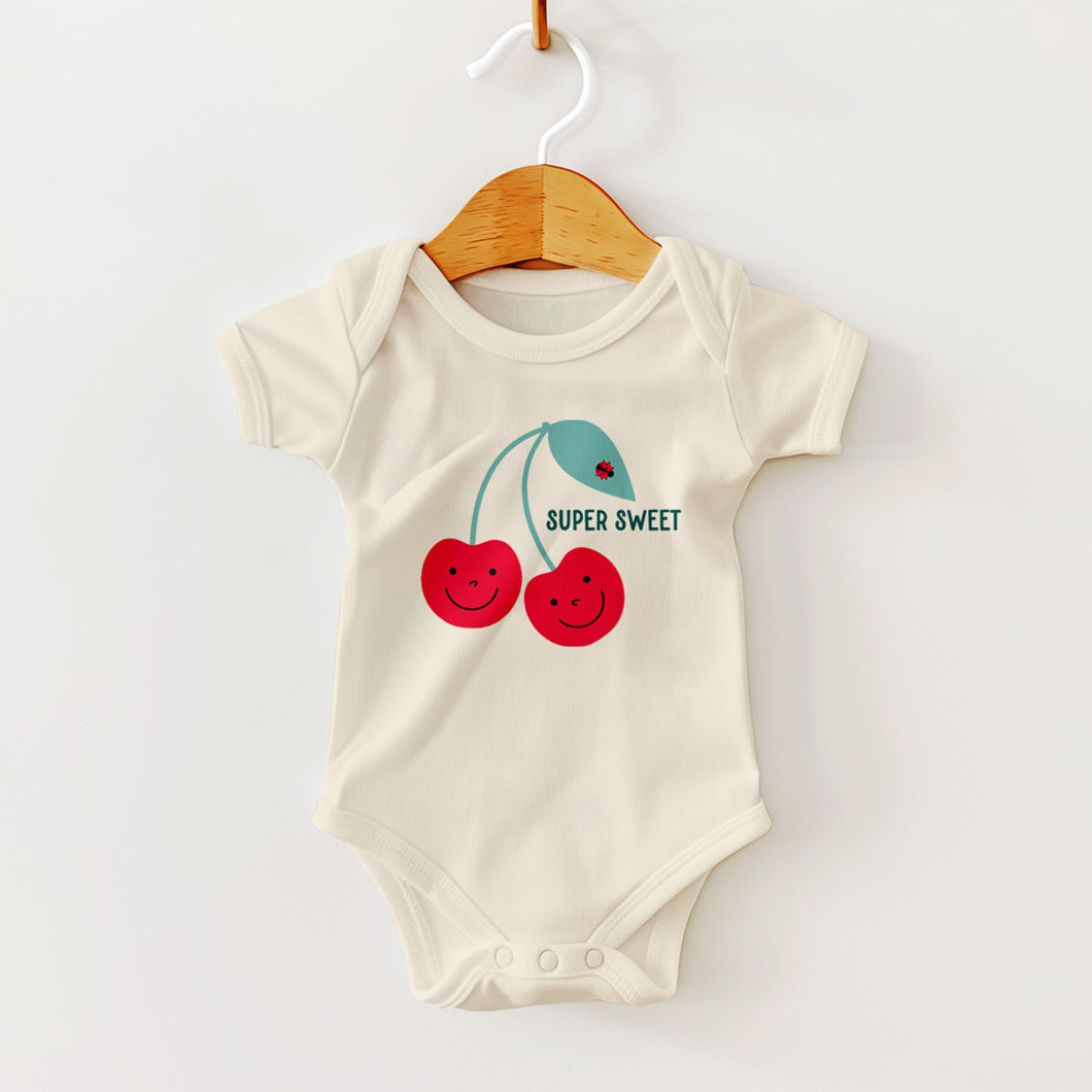 Cherries Are Super Sweet Baby Onesie Bodysuit