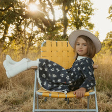 Load image into Gallery viewer, Organic Corduroy Collared Button Dress - Navy Bloom
