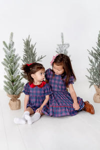 Aura Dress in Holiday Plaid | Poplin