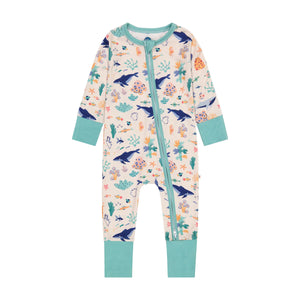 Baby Bamboo Pajamas - Convertible Sleeper - Seas The Day