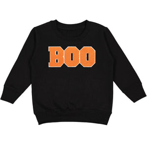 Boo Patch Halloween Sweatshirt - Black