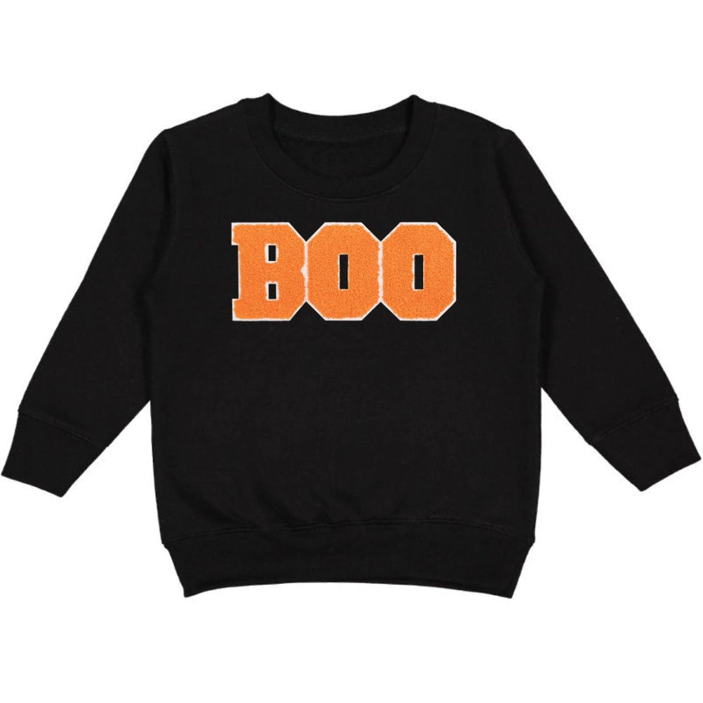 Boo Patch Halloween Sweatshirt - Black