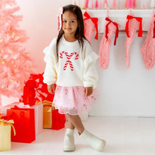 Load image into Gallery viewer, Candy Cane Scalloped Tutu Skirt
