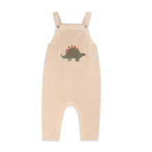 Load image into Gallery viewer, Dino Applique Baby Knit Overall Set - Oatmeal Heather
