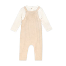 Load image into Gallery viewer, Dino Applique Baby Knit Overall Set - Oatmeal Heather
