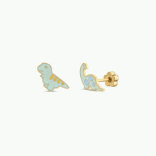 Load image into Gallery viewer, Dinosaur Enamel Flat Back Kids Earrings
