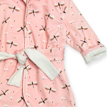 Load image into Gallery viewer, Dragonfly Hooded Baby Bath Robe Rose Pink 0-9M
