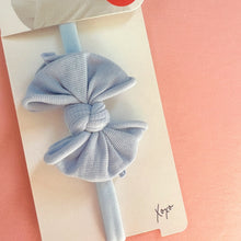 Load image into Gallery viewer, Skinny Soft Nylon Bow Headband - Dusty Blue
