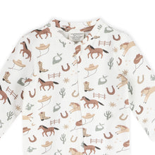 Load image into Gallery viewer, Howdy Horse Baby Footie (Organic Jersey) - Off White
