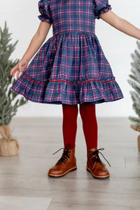 Aura Dress in Holiday Plaid | Poplin