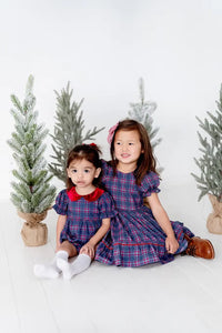 Aura Dress in Holiday Plaid | Poplin