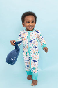 Baby Bamboo Pajamas - Convertible Sleeper - Seas The Day