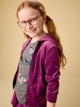 Load image into Gallery viewer, Cat Ears Velour Hoodie - Cosmic Berry
