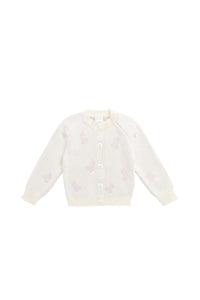 Cassie Jacquard Cardigan - Egret